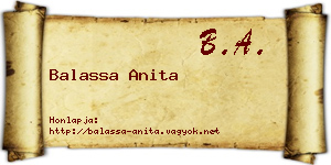 Balassa Anita névjegykártya